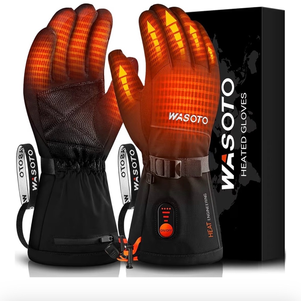 Heated Gloves for Men XL 7.4V Battery 22.2WH Rechargeable Heated Ski Gloves B-1